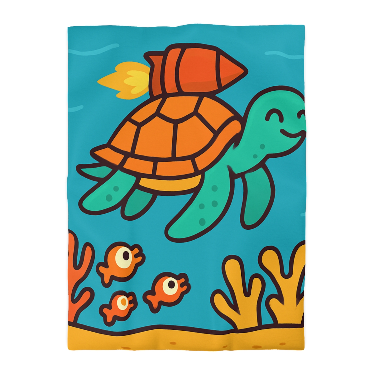 Rocket Powered Turtle Reef soft comforter duvets