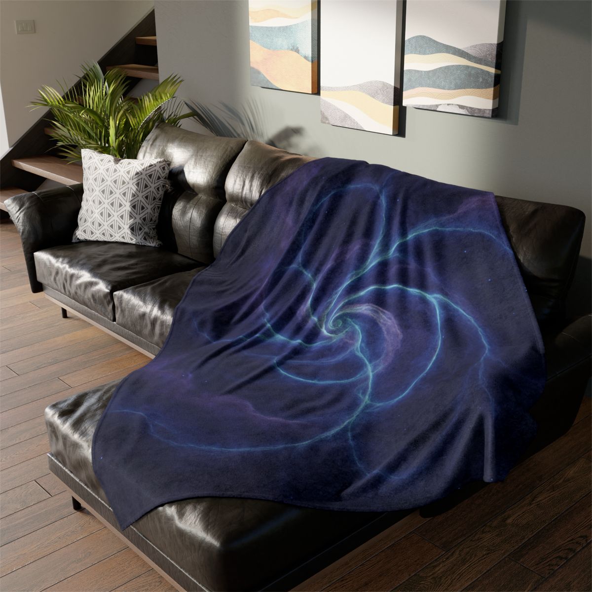 Nebula Spiral Lattice designer printed blankets