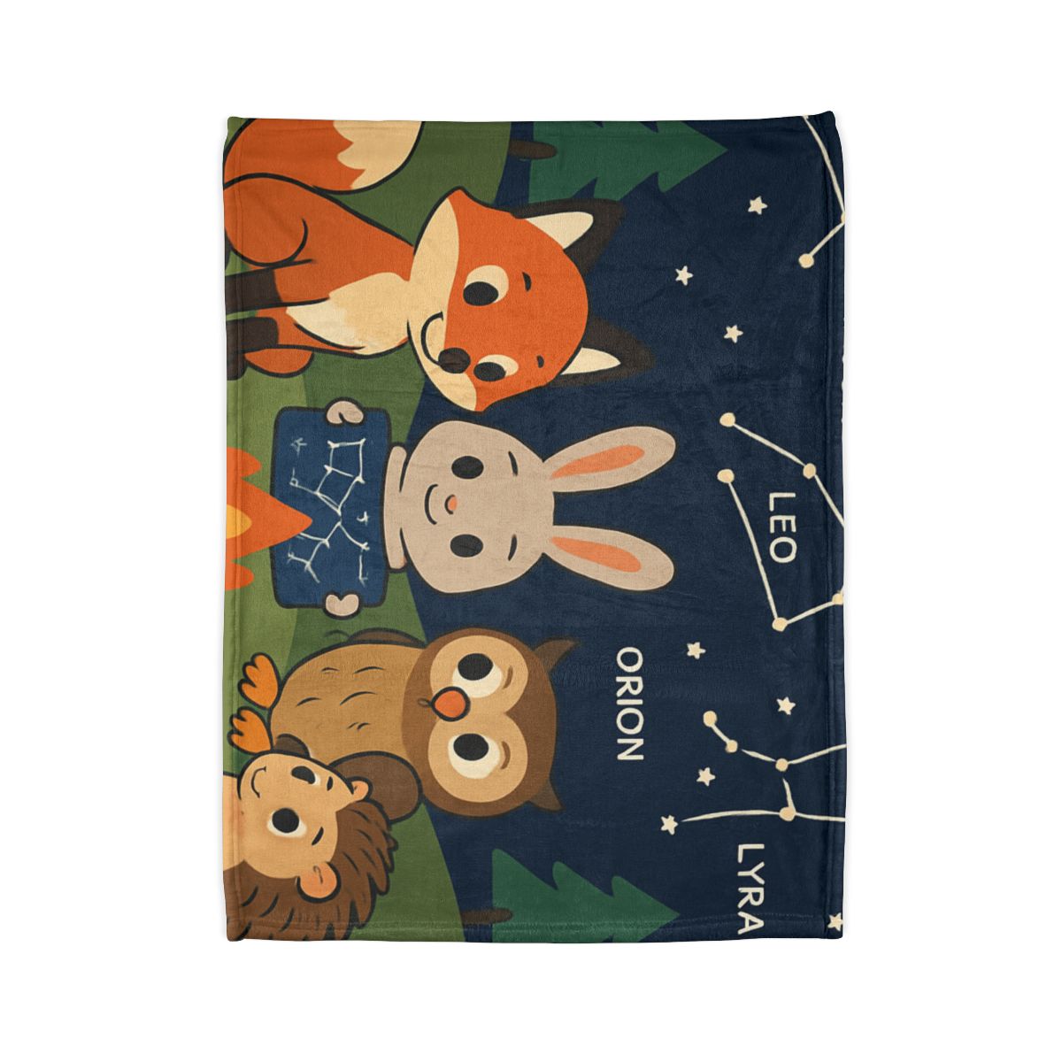 Constellation Campfire Critters stylish throw blankets