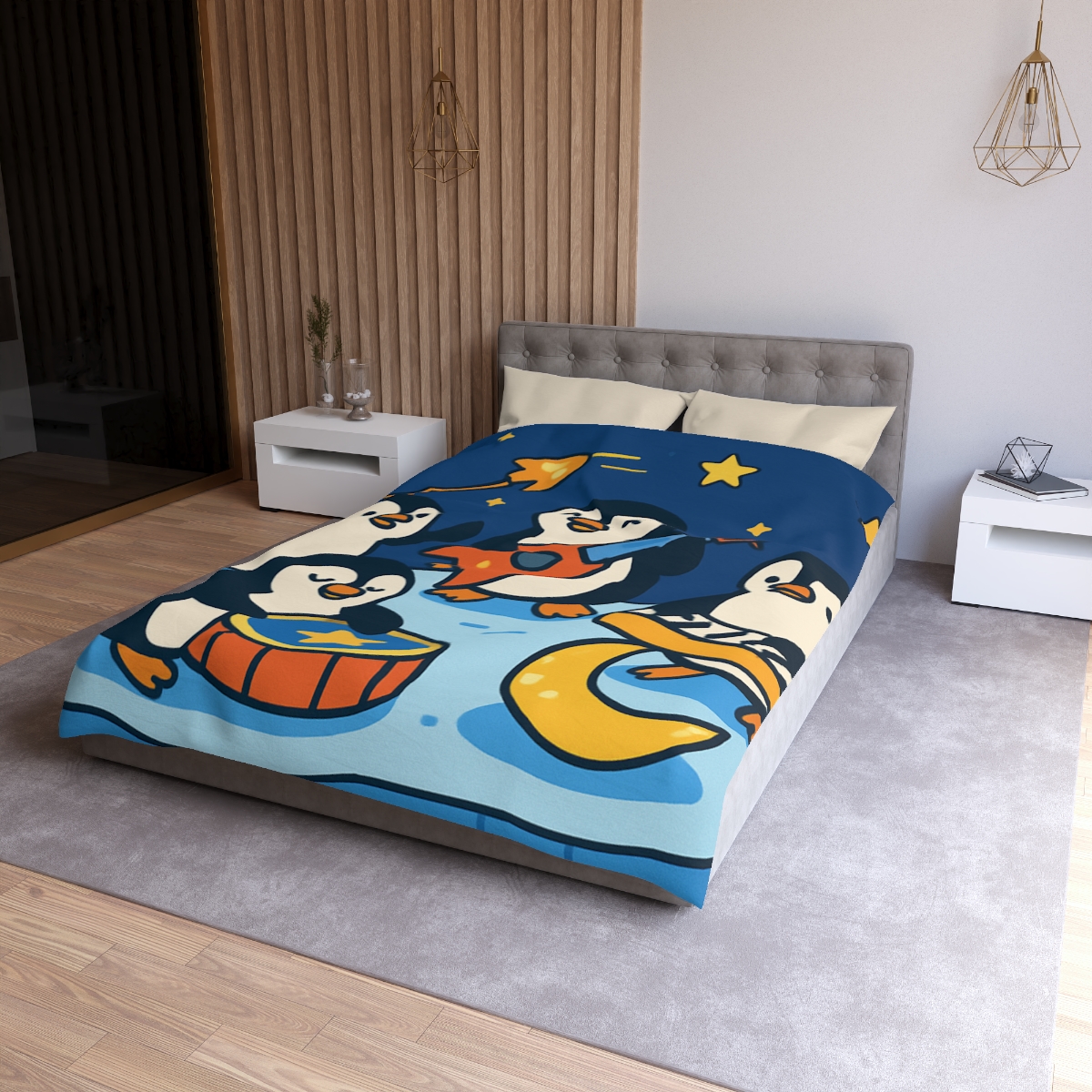Starlight Symphony Penguin Band unique patterned duvets