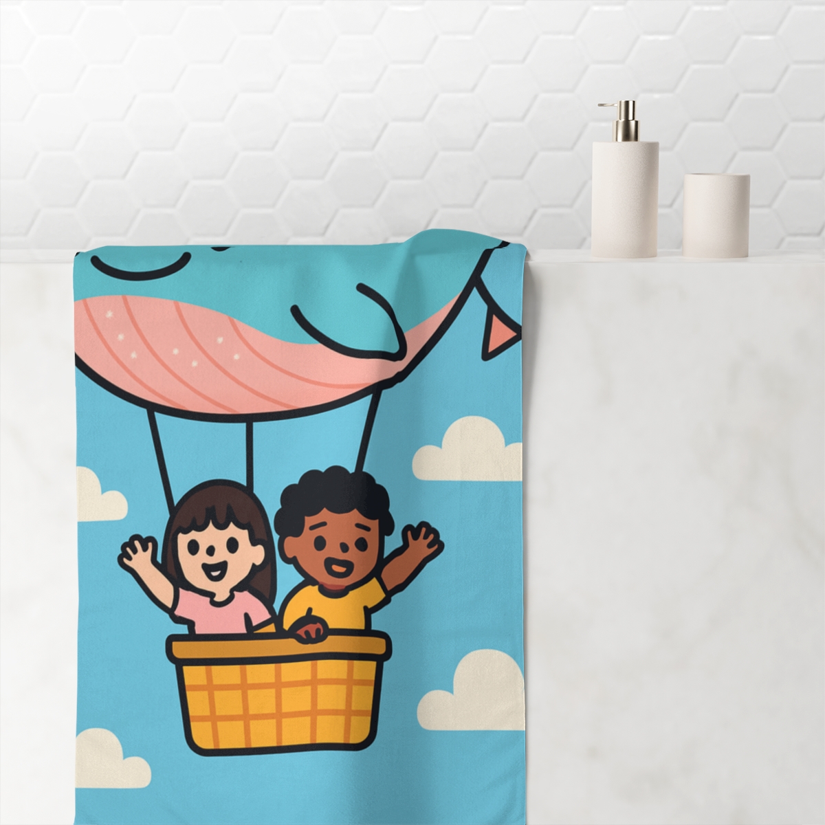 Sky Whale Balloon Parade decorative home towelscustom towels