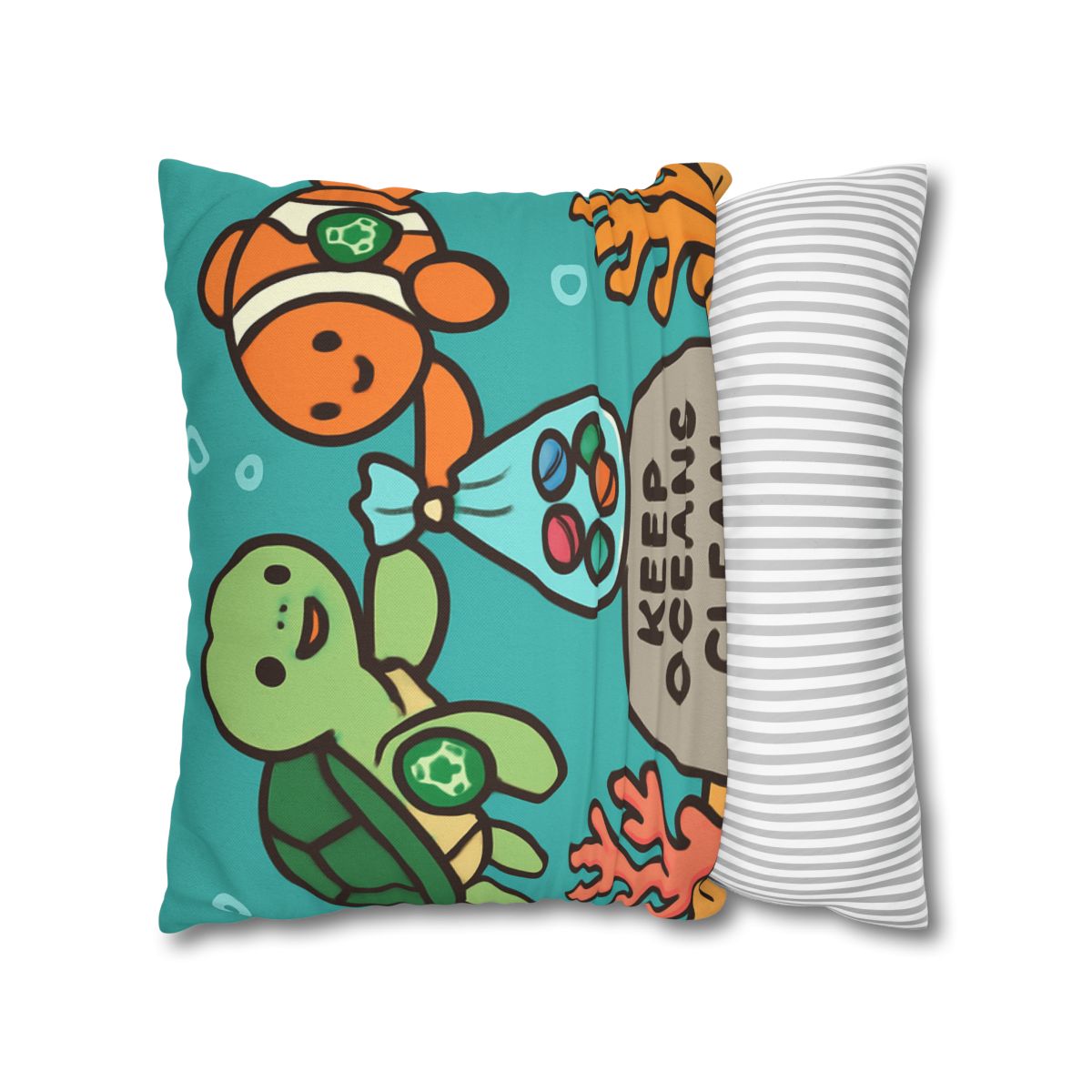 Coral Reef Cleanup Crew soft cotton pillow cases