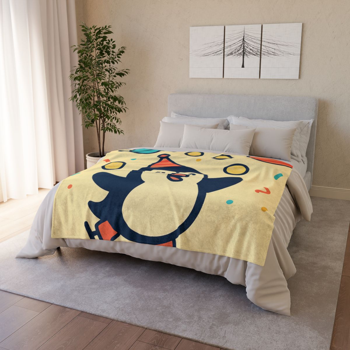 Cosmic Carnival Penguin warm winter blankets