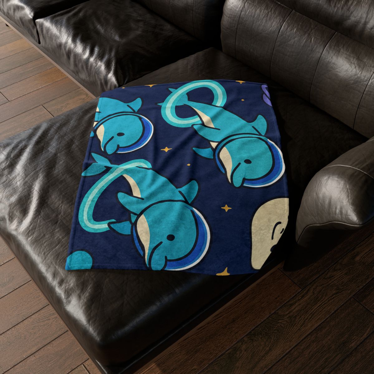 Cosmic Dolphin Playground trendy patterned blankets