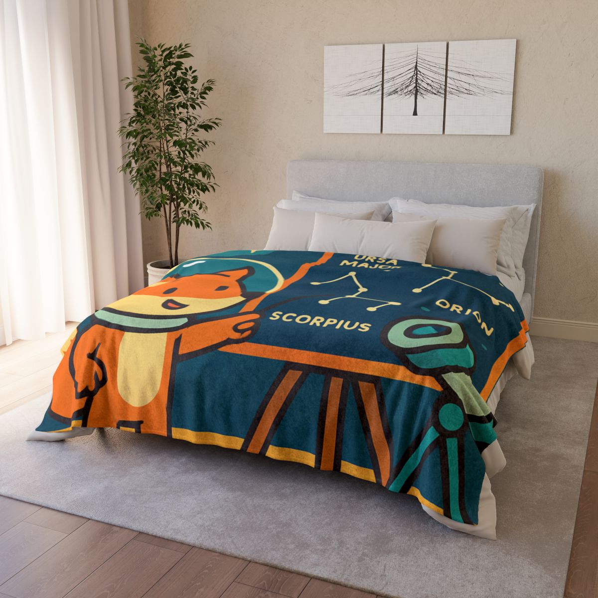 Starlight Science Fox personalized cozy blankets