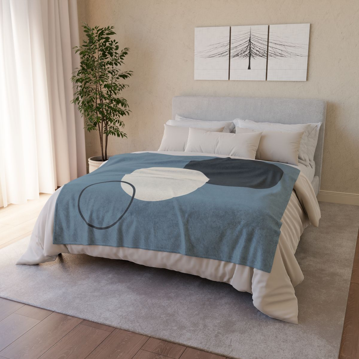 Staggered Circle Trio designer printed blankets