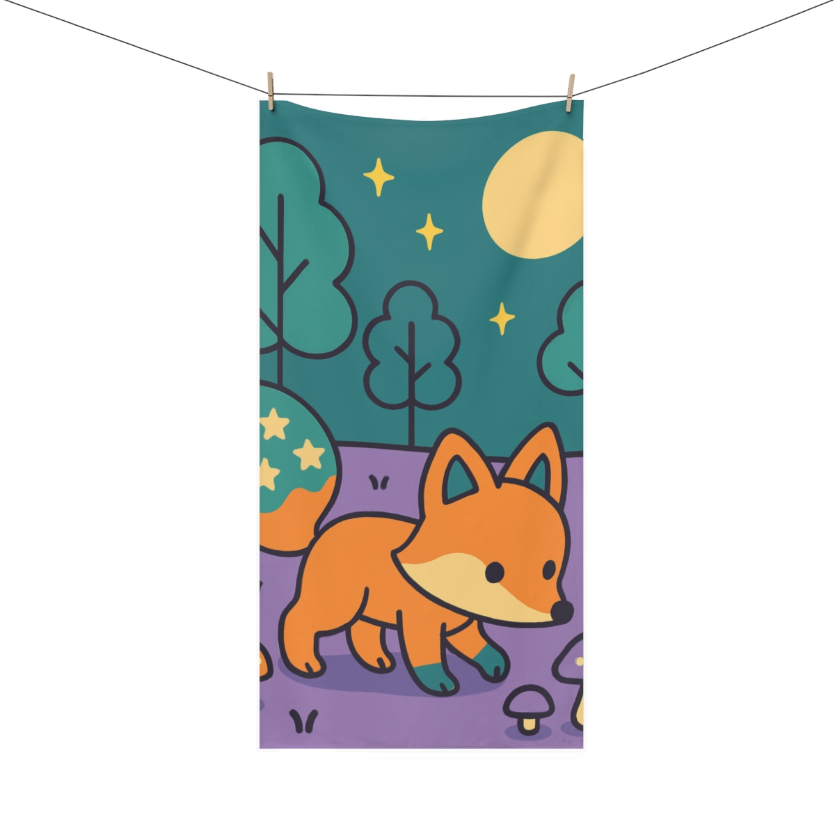 Cosmic Forest Fox unique gift towels