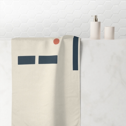 Open Arc With Offset Blocks designer printed towels