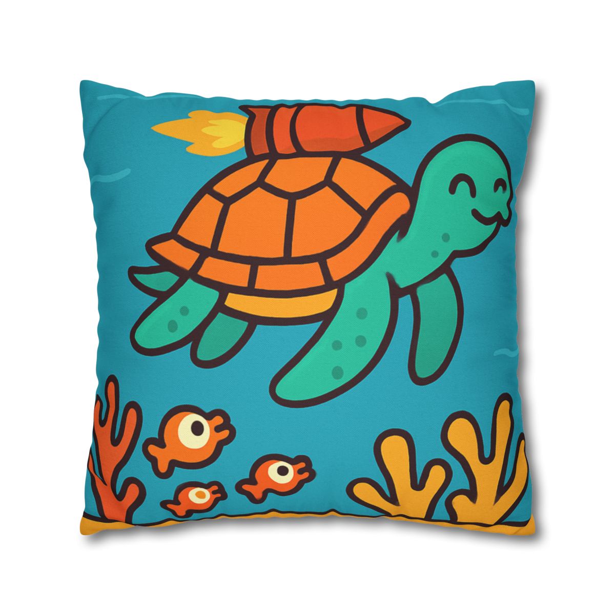 Rocket Powered Turtle Reef trendy patterned pillow cases