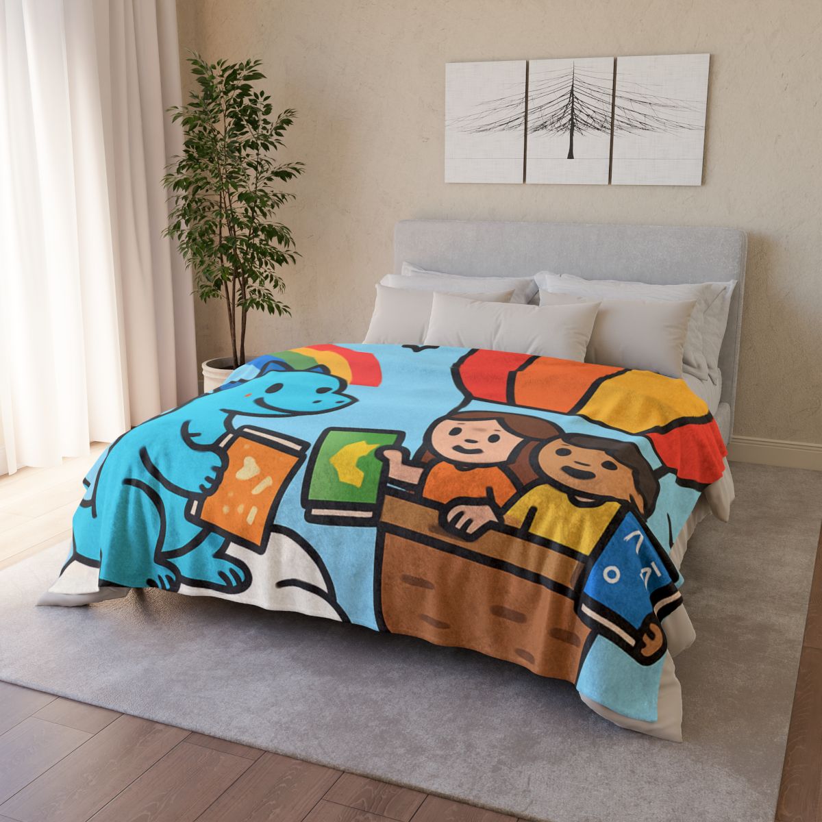 Cloud Library Run By A Gentle Dragon stylish throw blankets