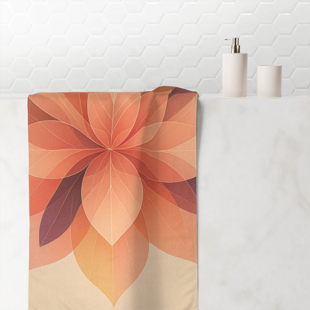 Petal Prism Overlap soft cotton towels