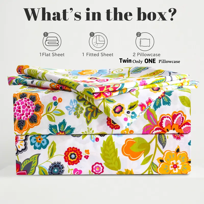 Bedlifes Bamboo Blend & Brushed Microfiber Cooling & Soft Hotel Floral Bed Sheet Set Soft 14-21"Extra Deep Pocket Silky Smooth Touch Natural Coolness for Valentines Day 5