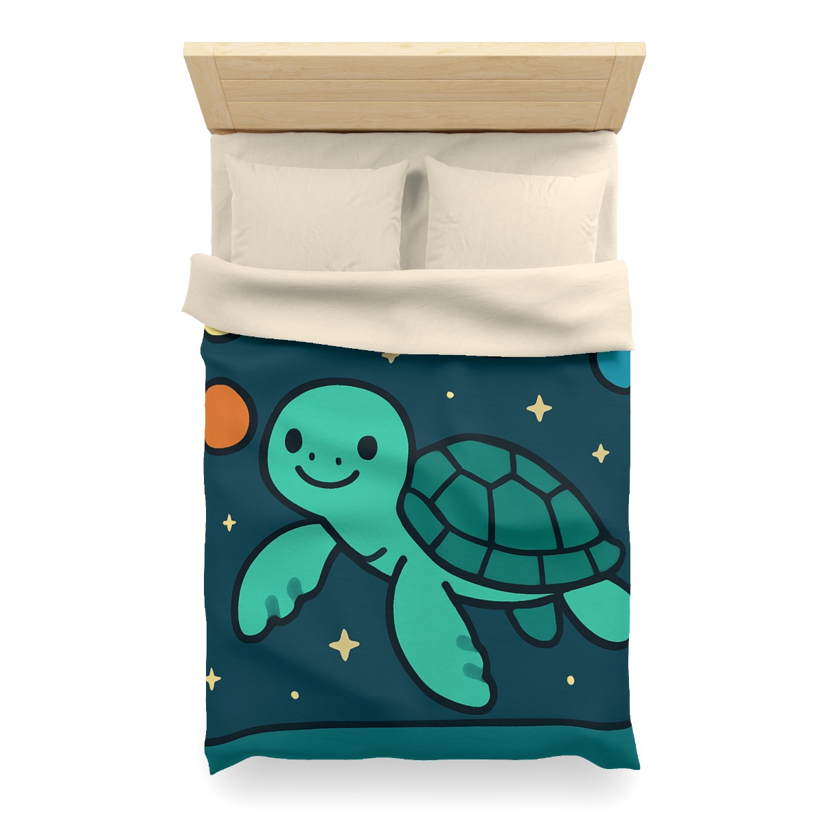 Starlit Space Turtle personalized bedding duvets