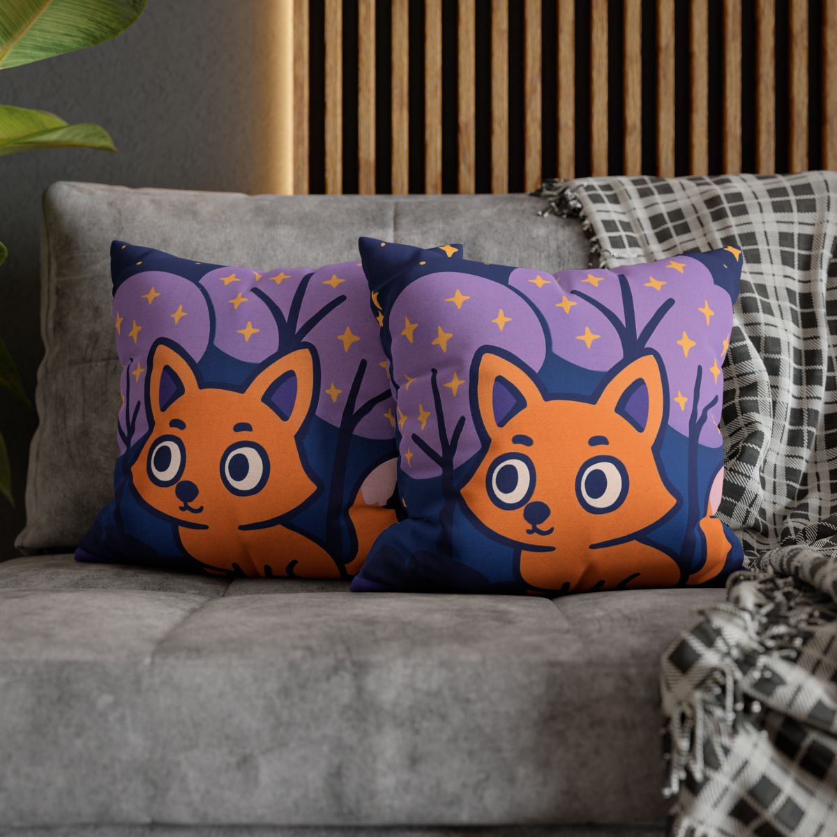 Galactic Forest Fox custom pillow cases
