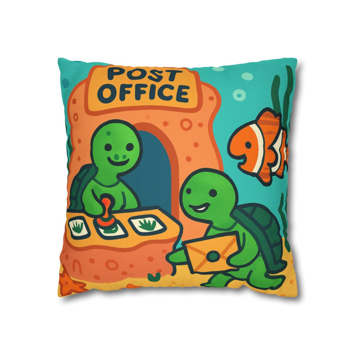 Coral Reef Post Office Run By Sea Turtles soft cotton pillow cases