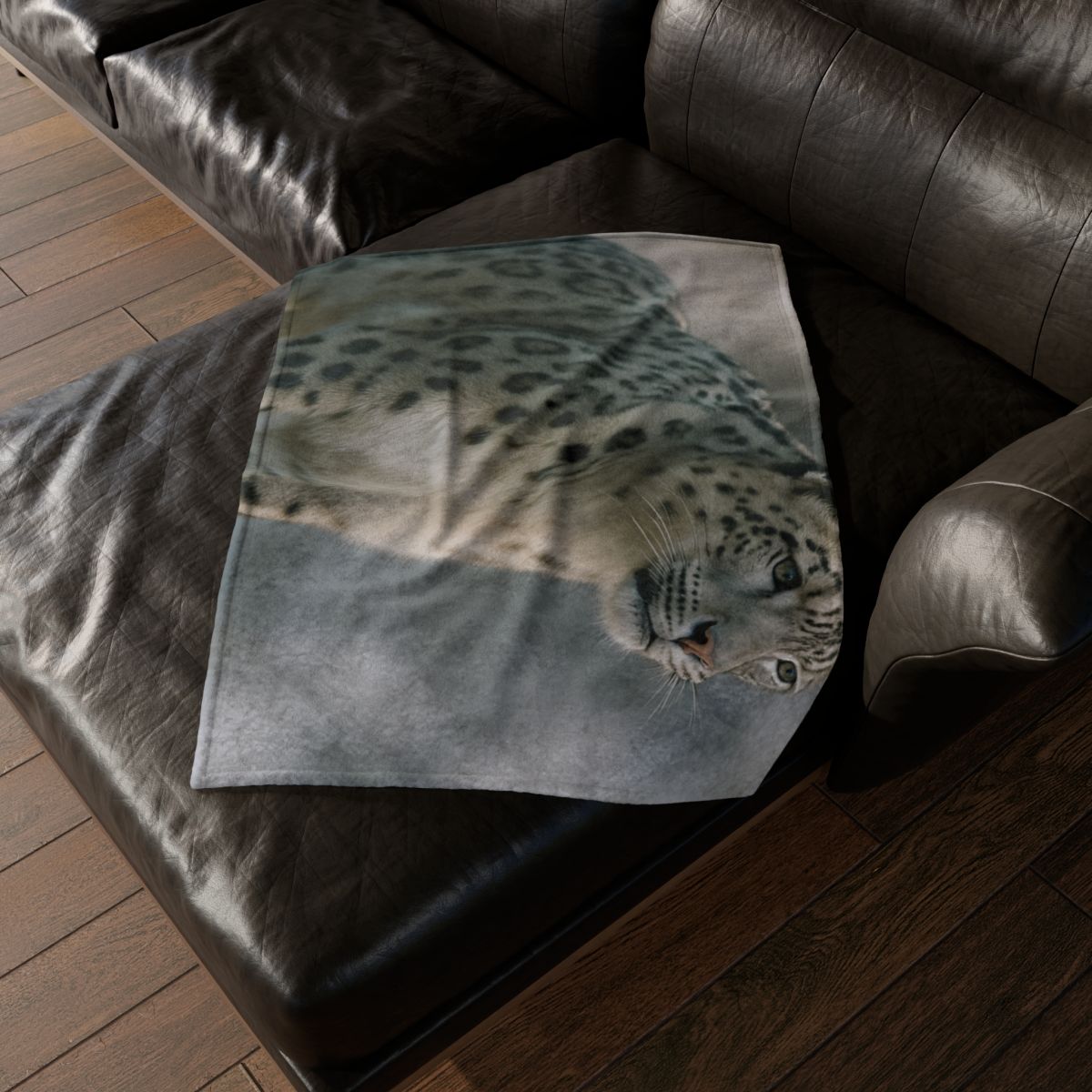 Cliff Phantom Snow Leopard designer printed blankets