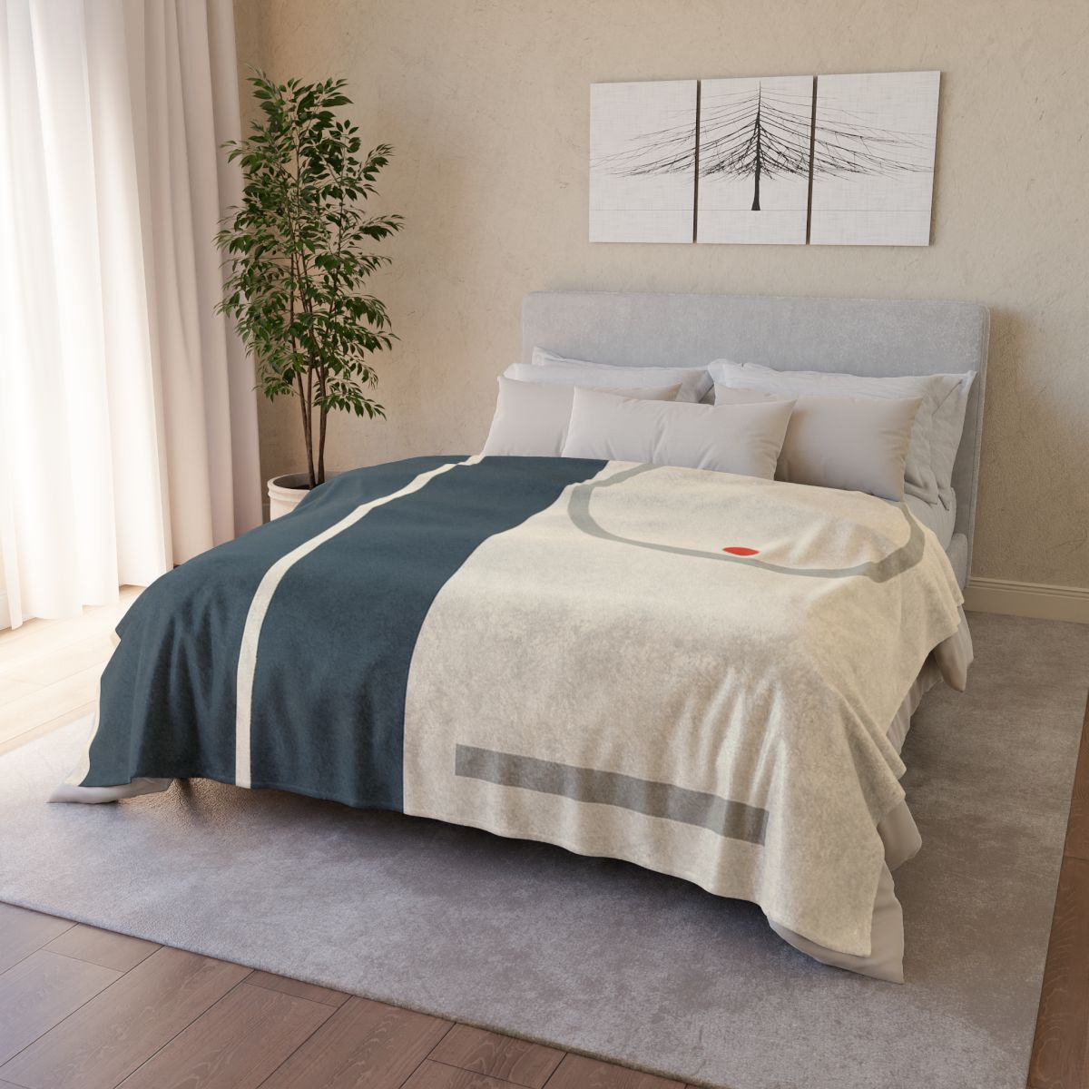 Split Rectangle With Floating Ring custom blankets