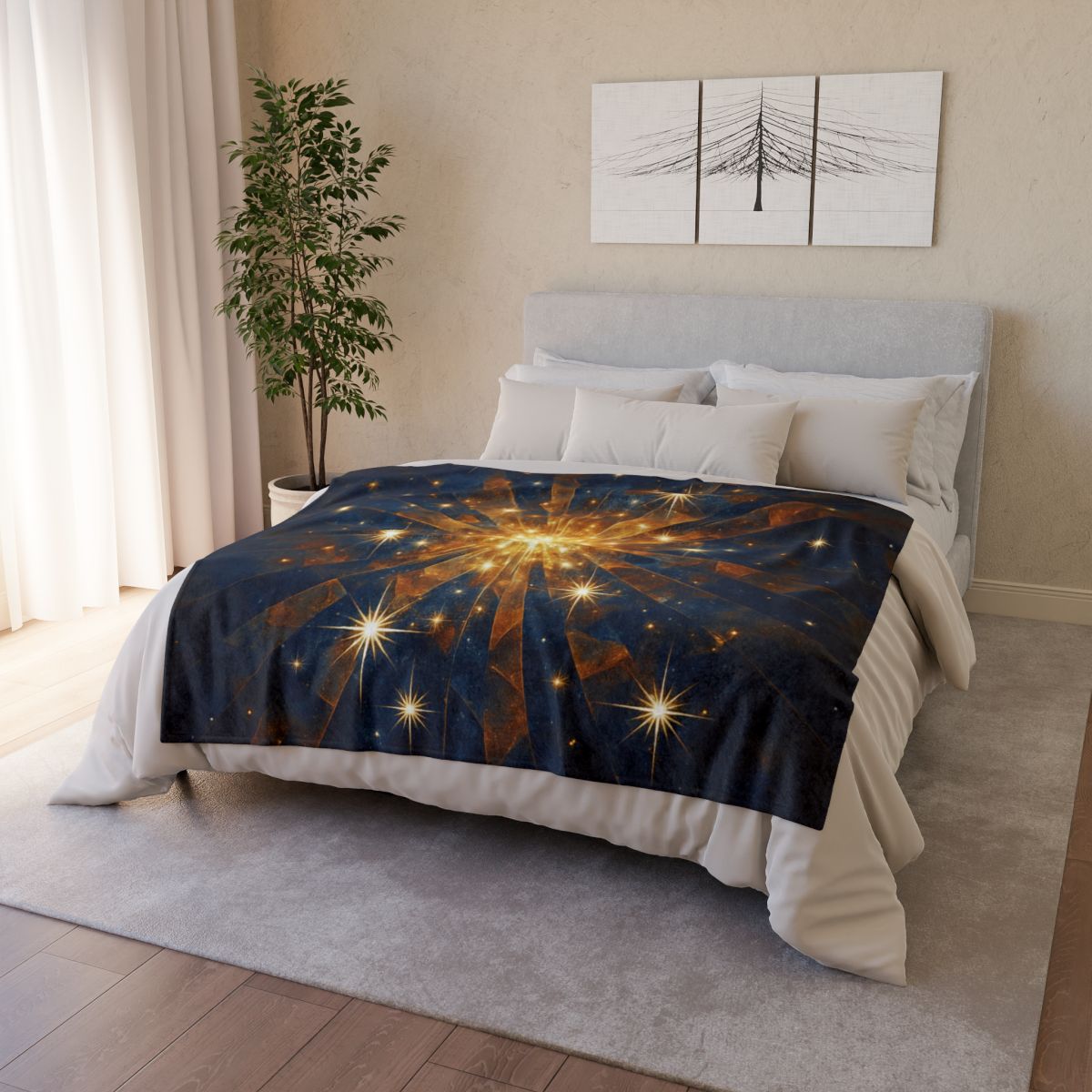 Starburst Mosaic Field designer printed blankets