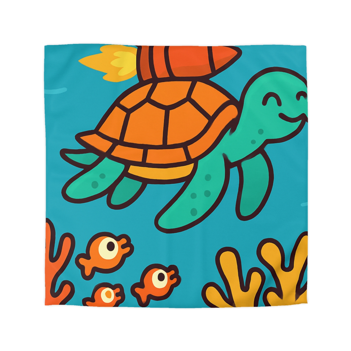 Rocket Powered Turtle Reef soft comforter duvets