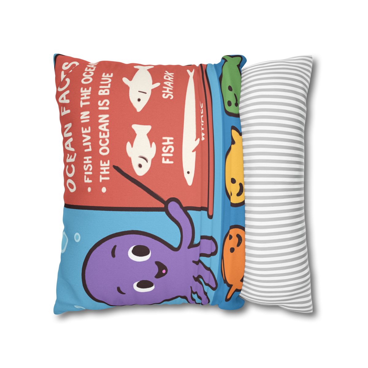 Coral Classroom With Professor Octopus soft cotton pillow cases