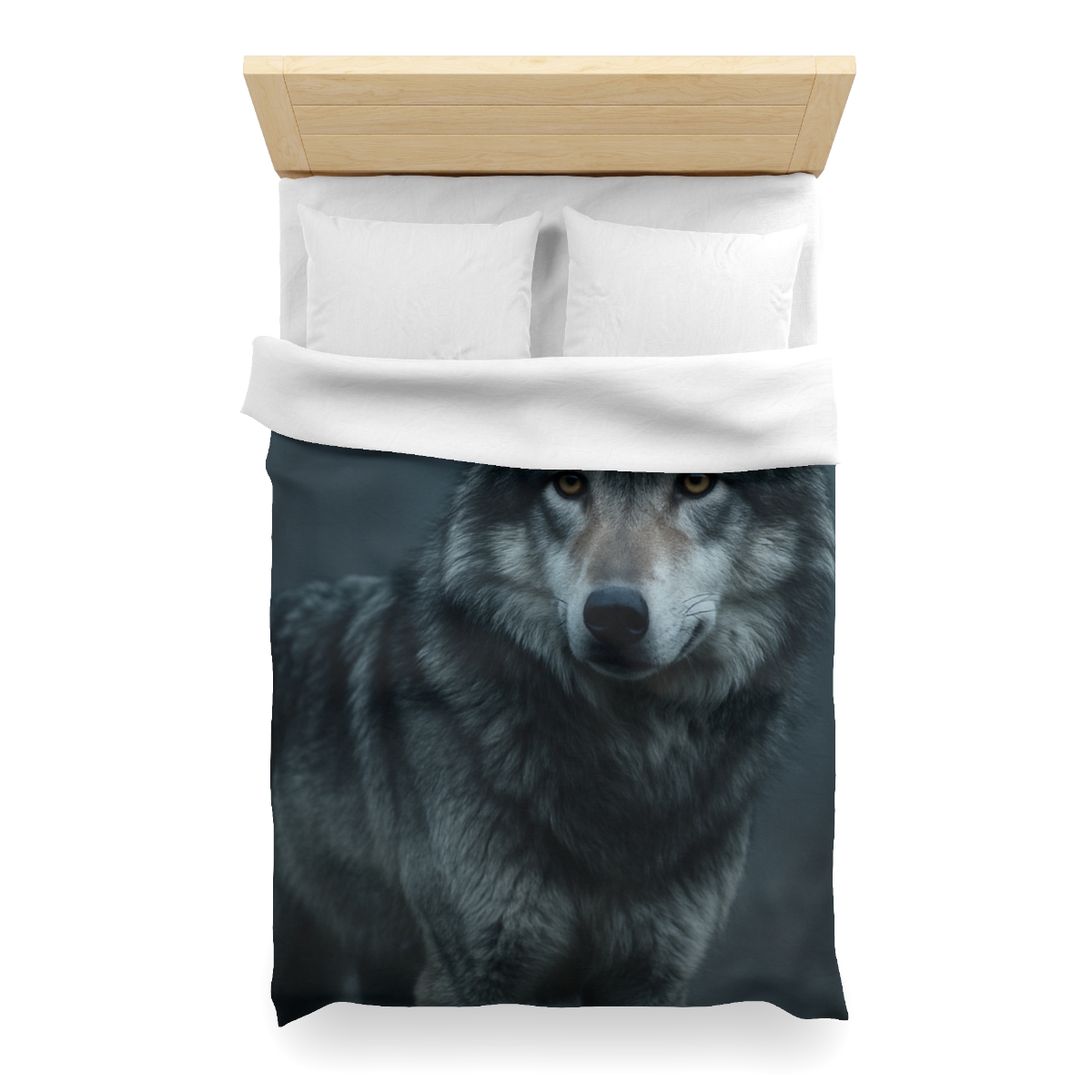 Moonlit Gaze Gray Wolf custom duvets