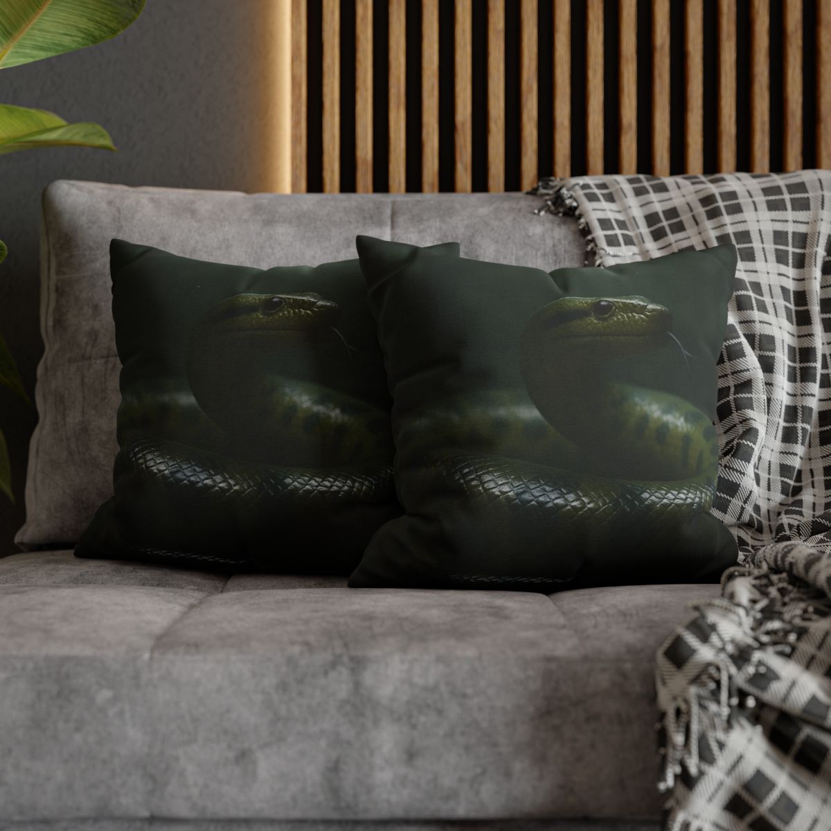 Starlit Coil Green Anaconda comfortable bedding pillow covers