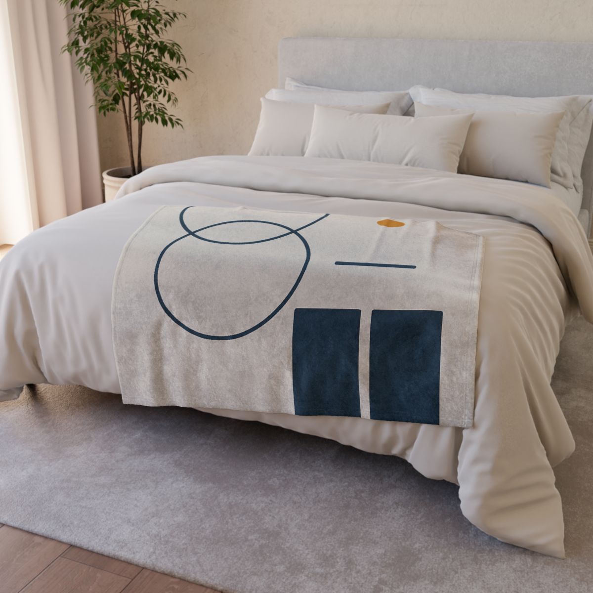 Staggered Rings Over Split Rectangle personalized cozy blankets