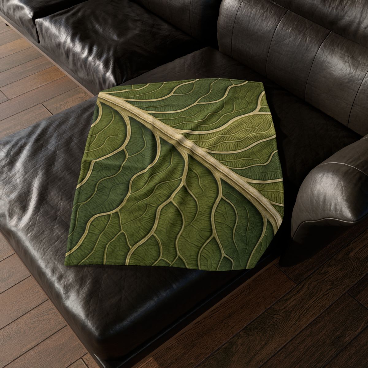 Leaf Vein Topography custom blankets