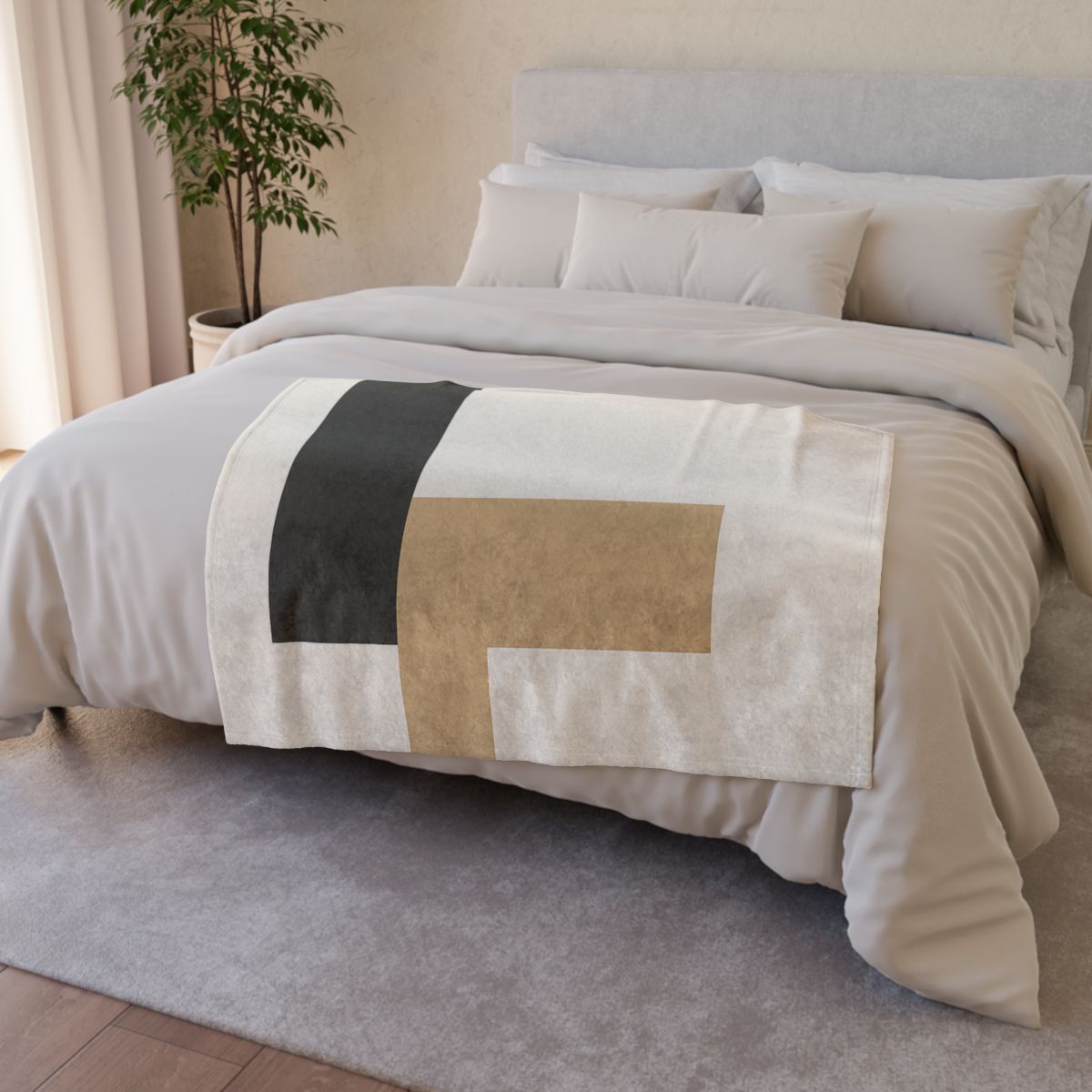 Offset Rectangle Pair soft fleece blankets
