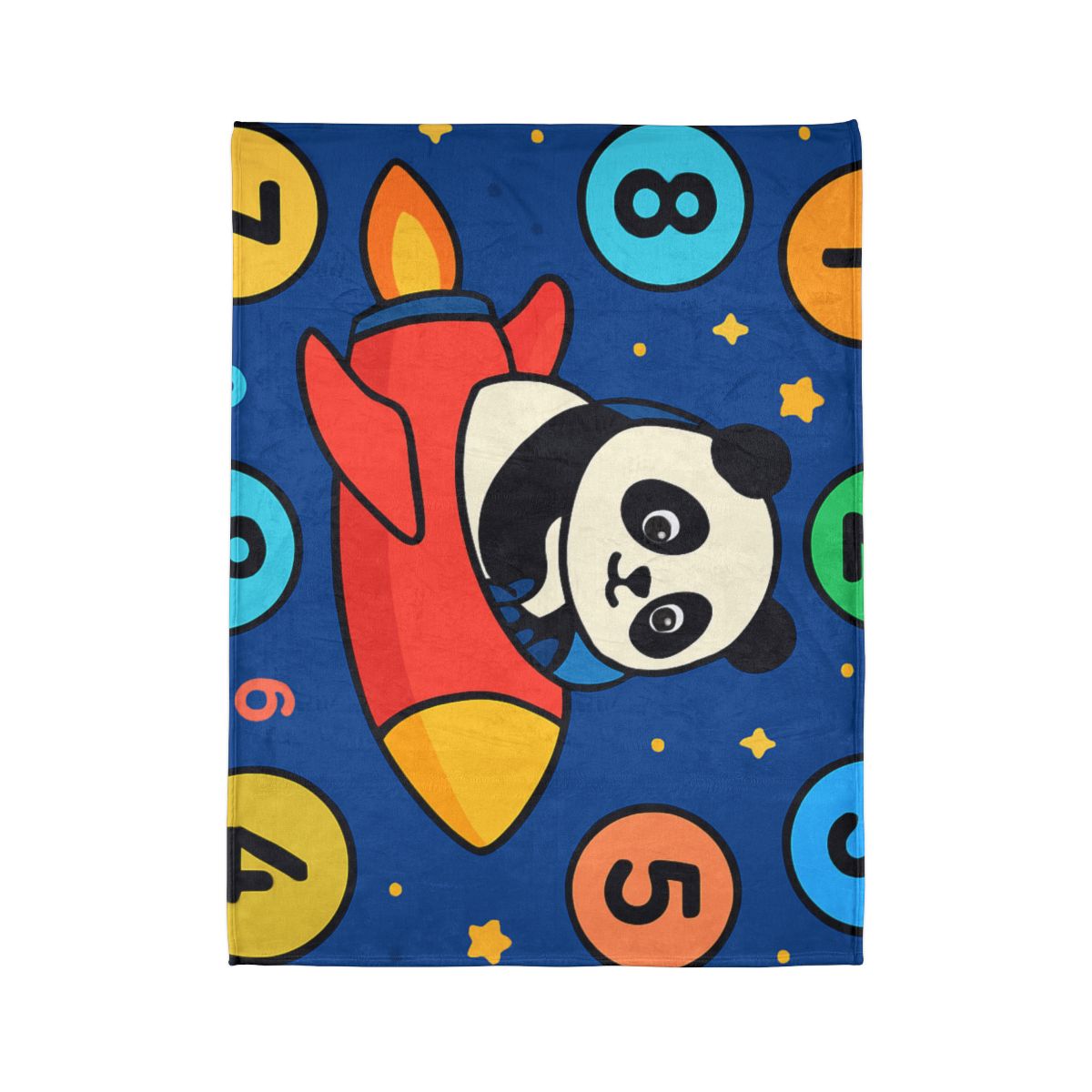 Rocket Panda And The Number Planets decorative home blankets