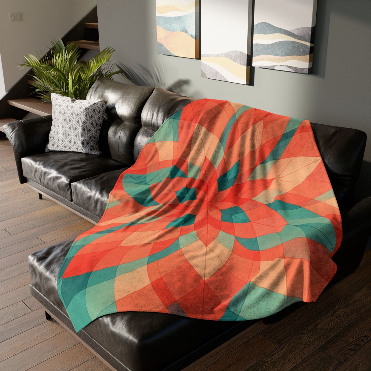 Petal Prism Overlap soft fleece blankets