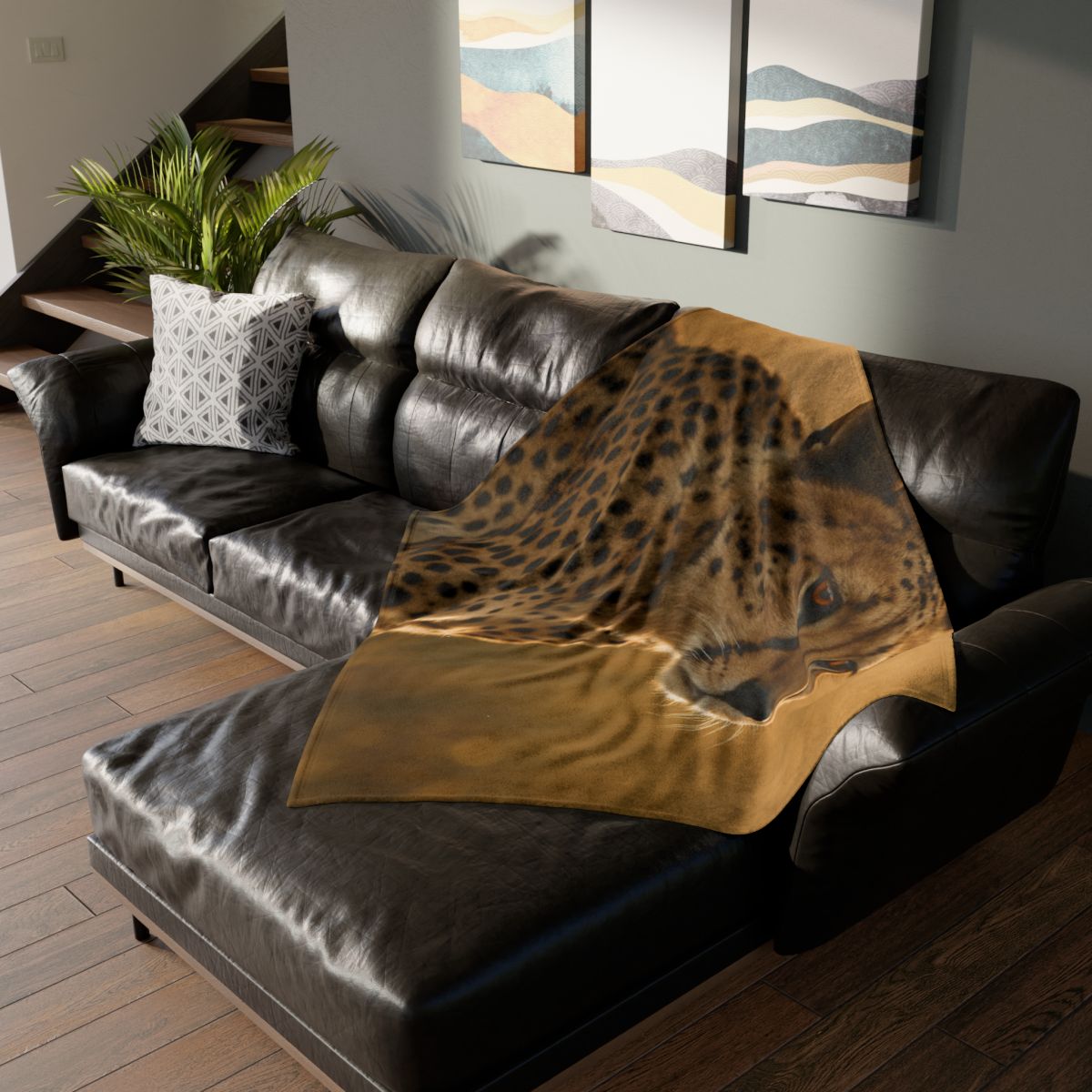 Sunlit Stare Cheetah warm winter blankets