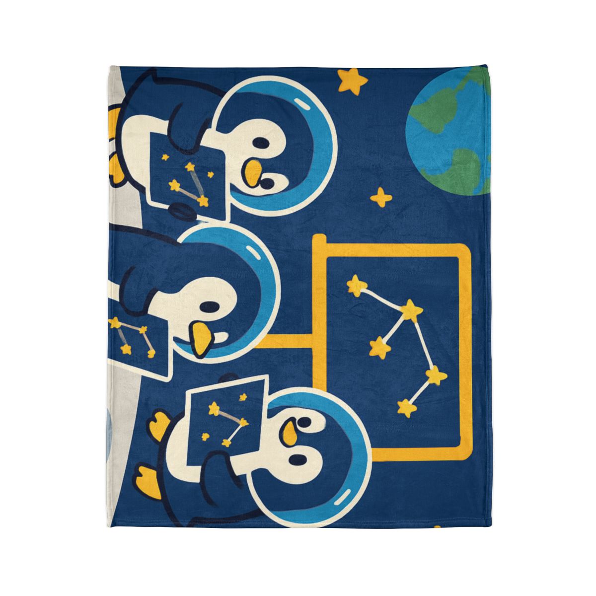 Space School For Curious Penguins unique gift blanketscustom blankets
