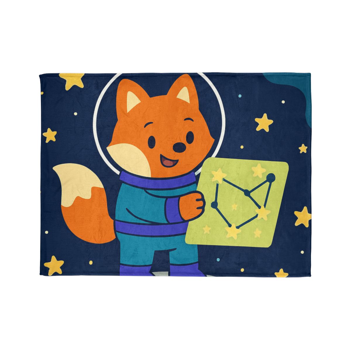 Space Fox And The Star Map warm winter blankets