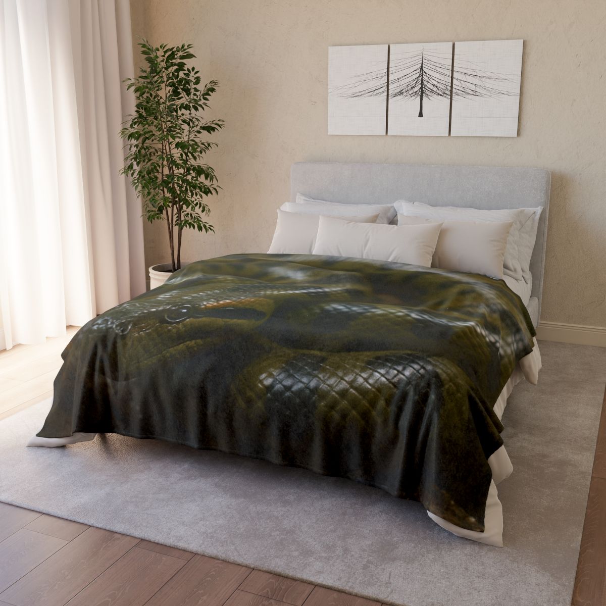Shadow Coil Green Anaconda decorative home blankets