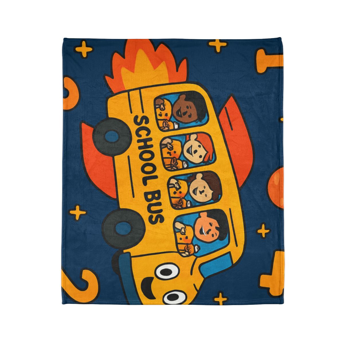 Rocket School Bus To Planet Math decorative home blankets