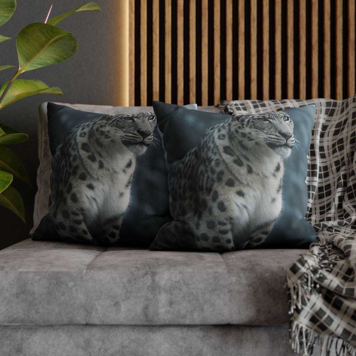 Crest Of Silence Snow Leopard soft cotton pillow cases