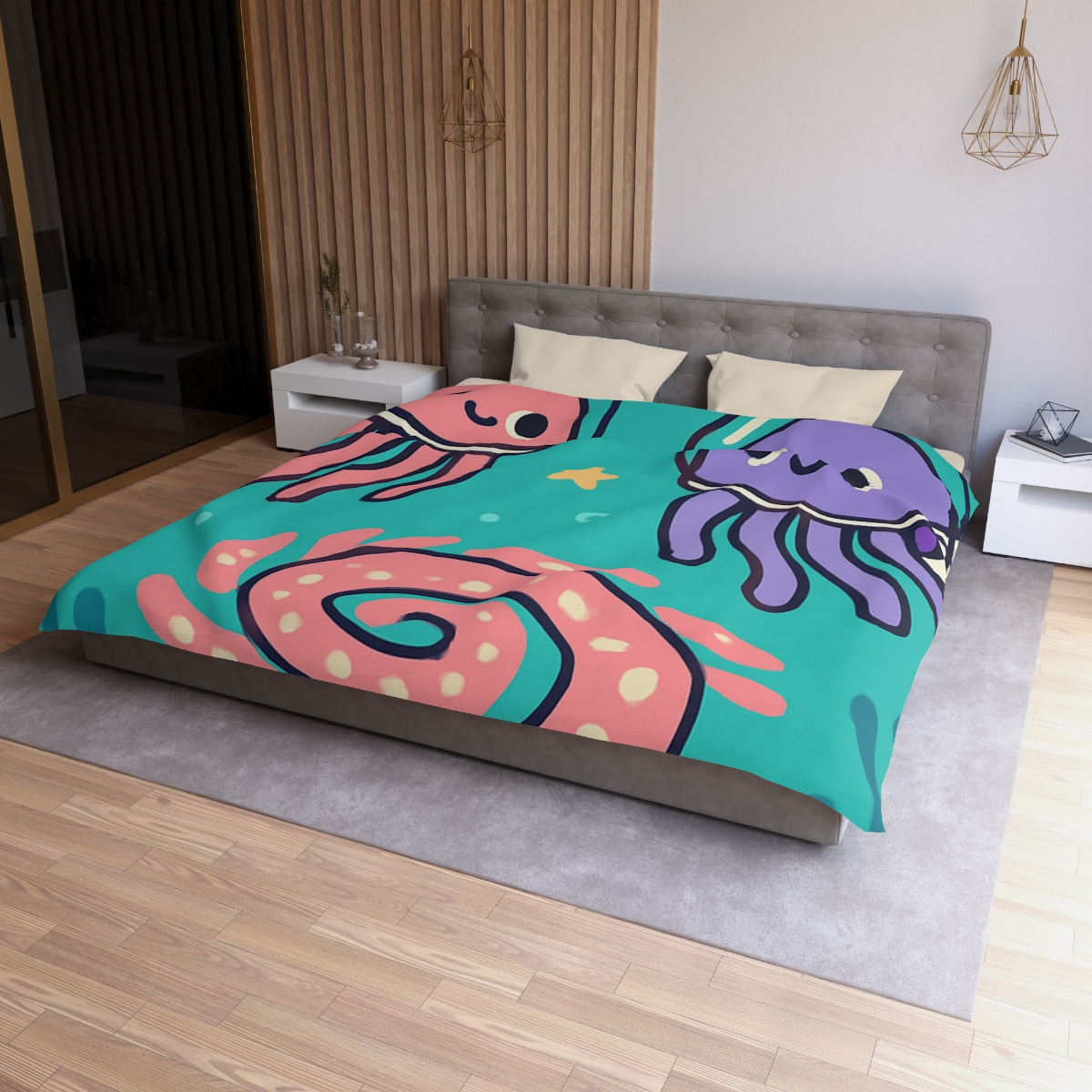 Jellyfish Astronauts In The Coral Nebula duvets for gifts