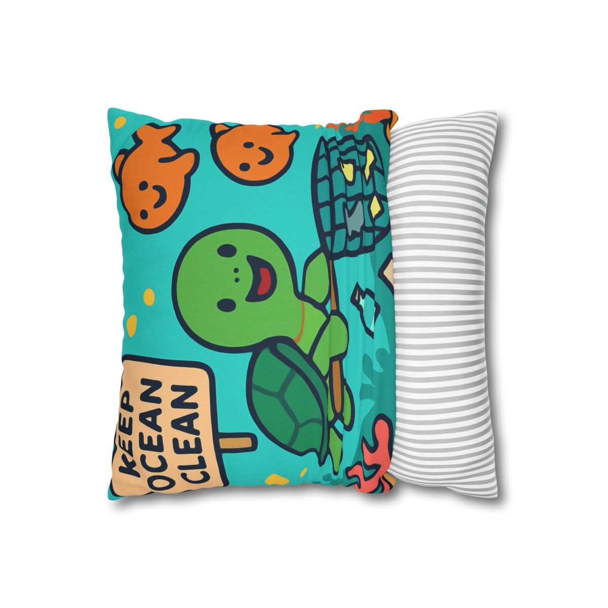Coral Reef Clean Up Crew soft cotton pillow cases