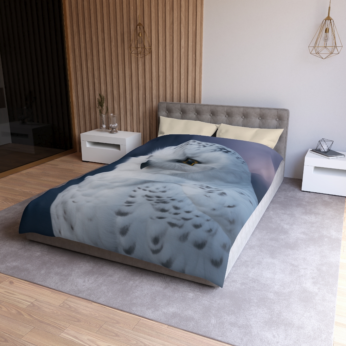 Twilight Watcher Snowy Owl warm winter duvets
