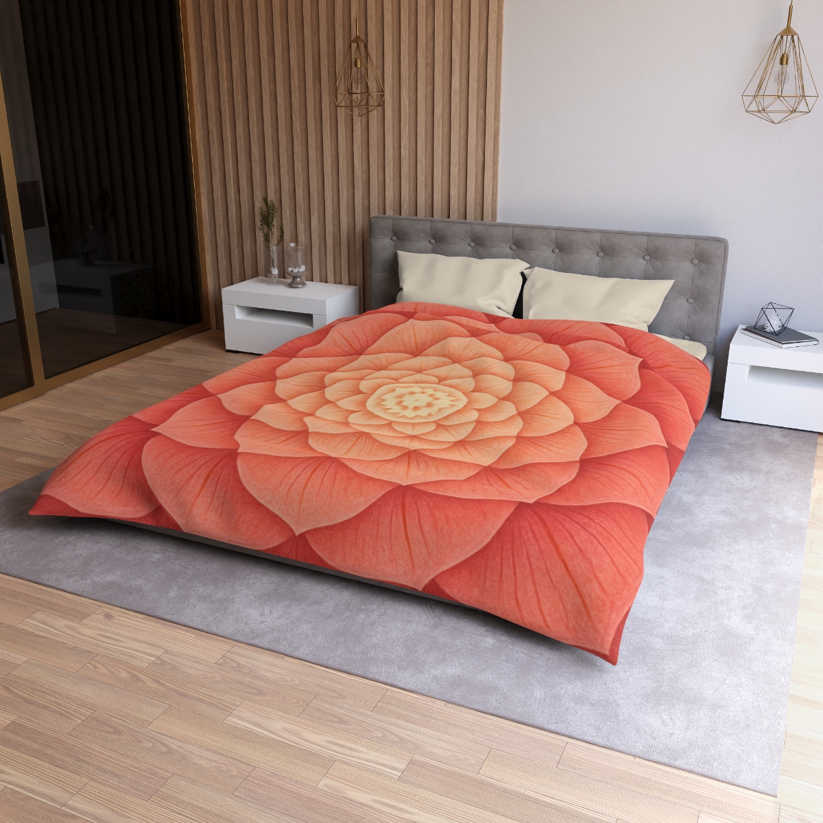 Petal Spiral Mandala designer printed duvets