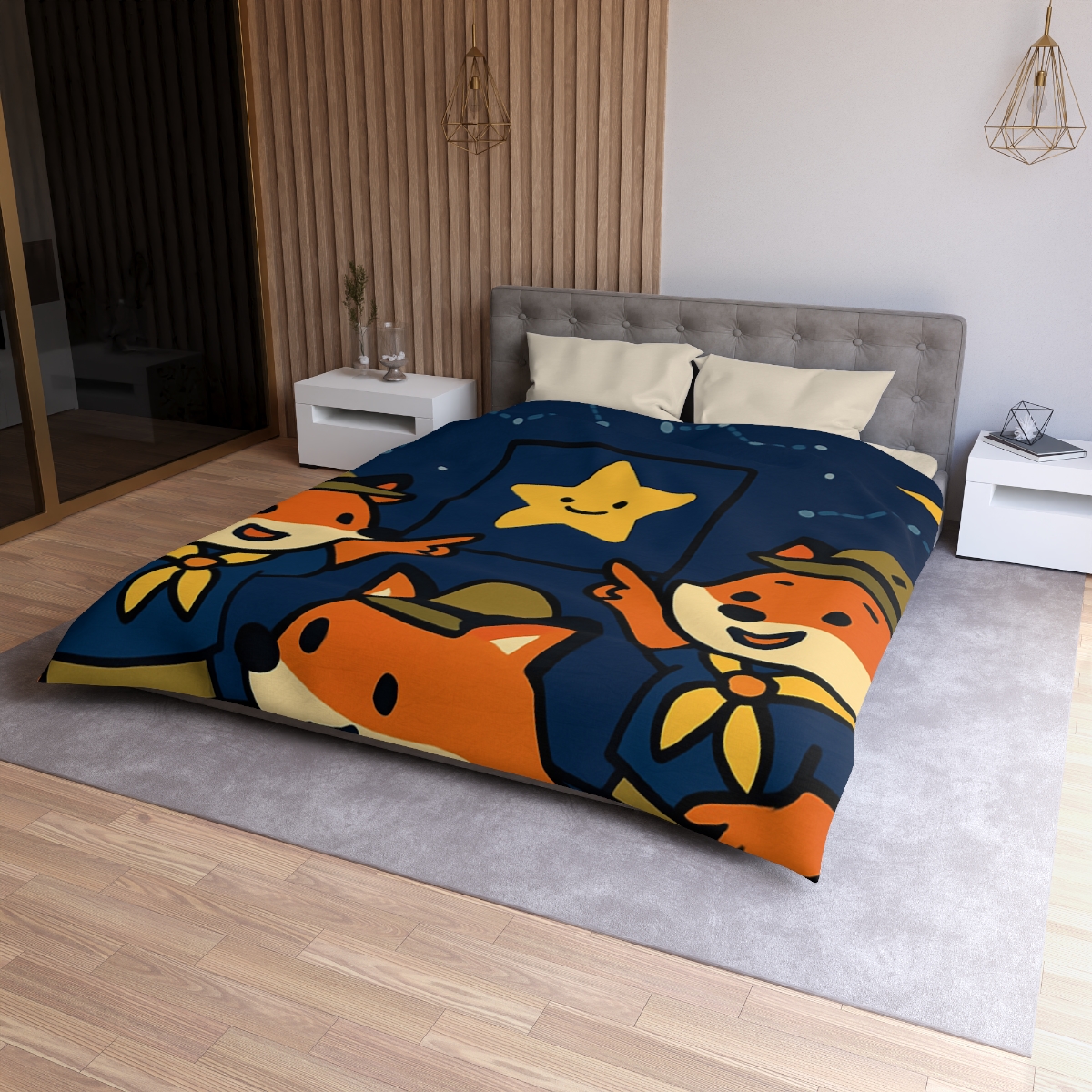 Stargazing Fox Scouts custom duvets