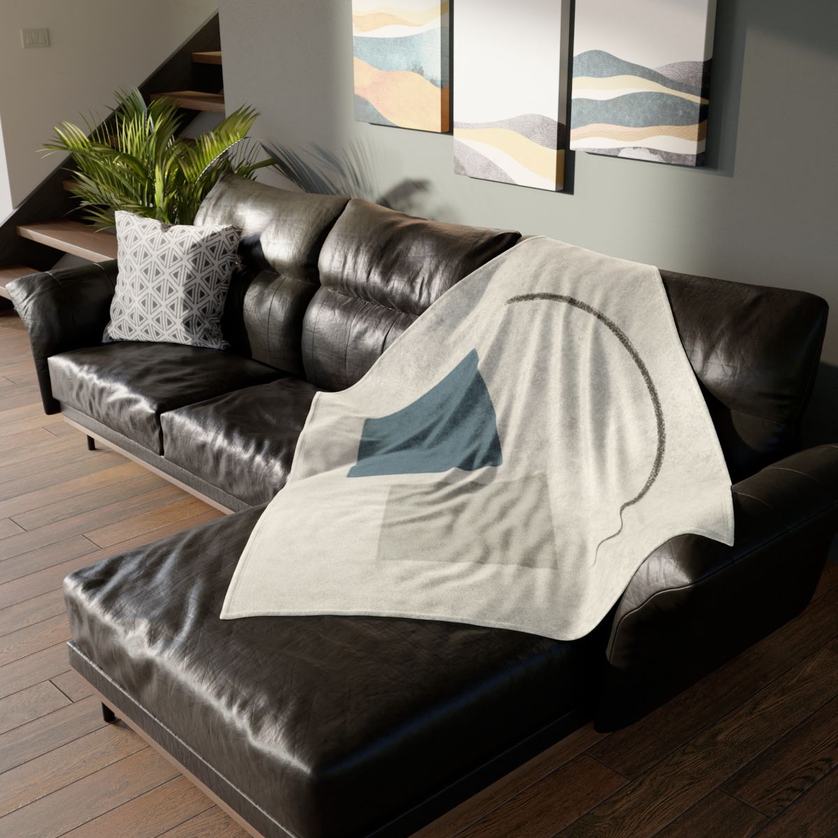 Low Arc Over Offset Squares stylish throw blankets