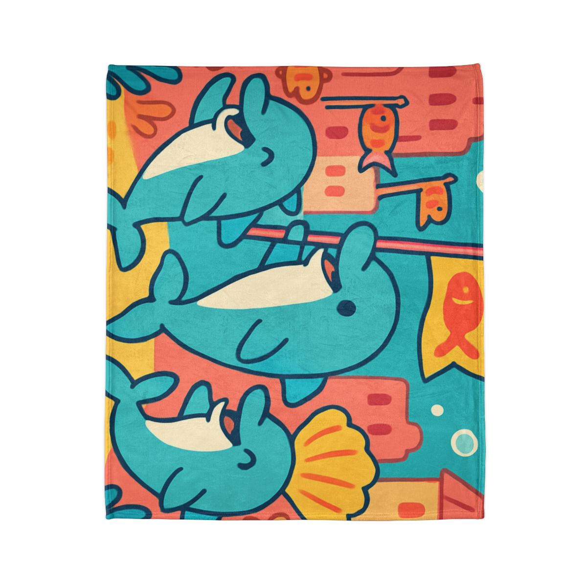 Coral City Dolphin Parade unique gift blankets