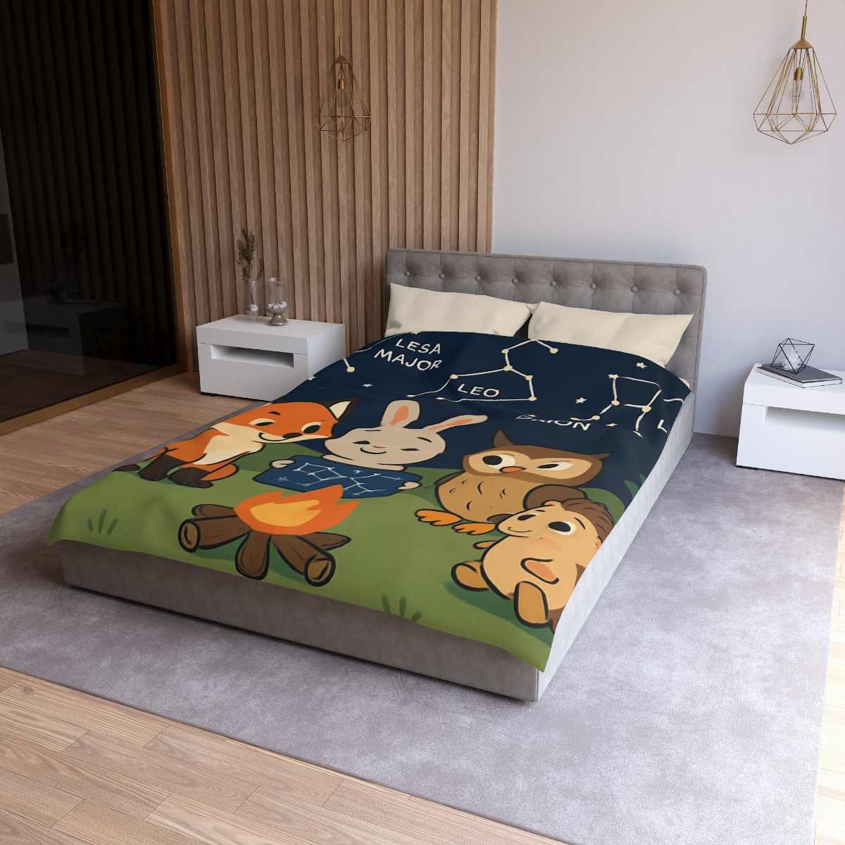 Constellation Campfire Critters custom duvets