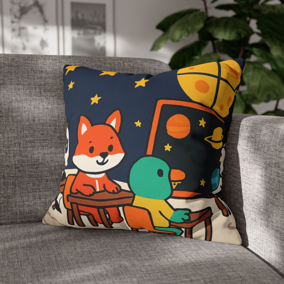 Space School For Curious Critters comfortable bedding pillow covers
