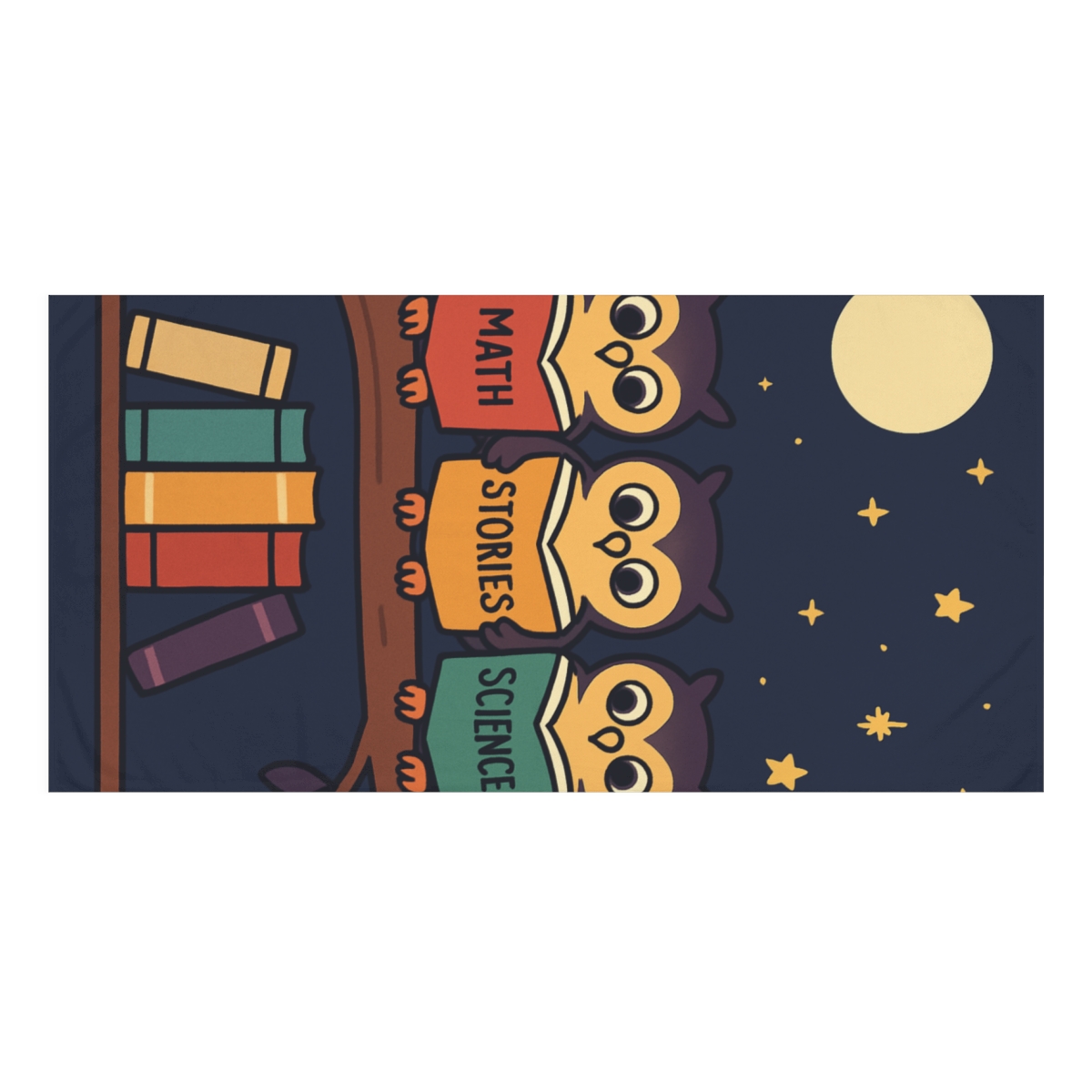 Moonlight Library Owls custom towels