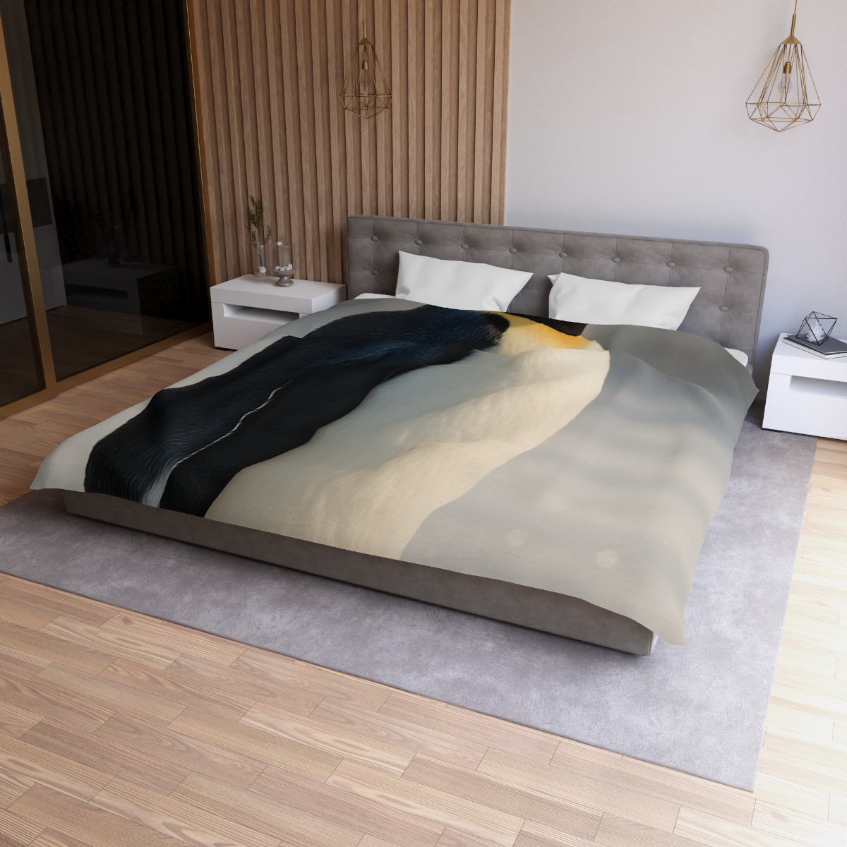 Aurora Drift Emperor Penguin custom duvets