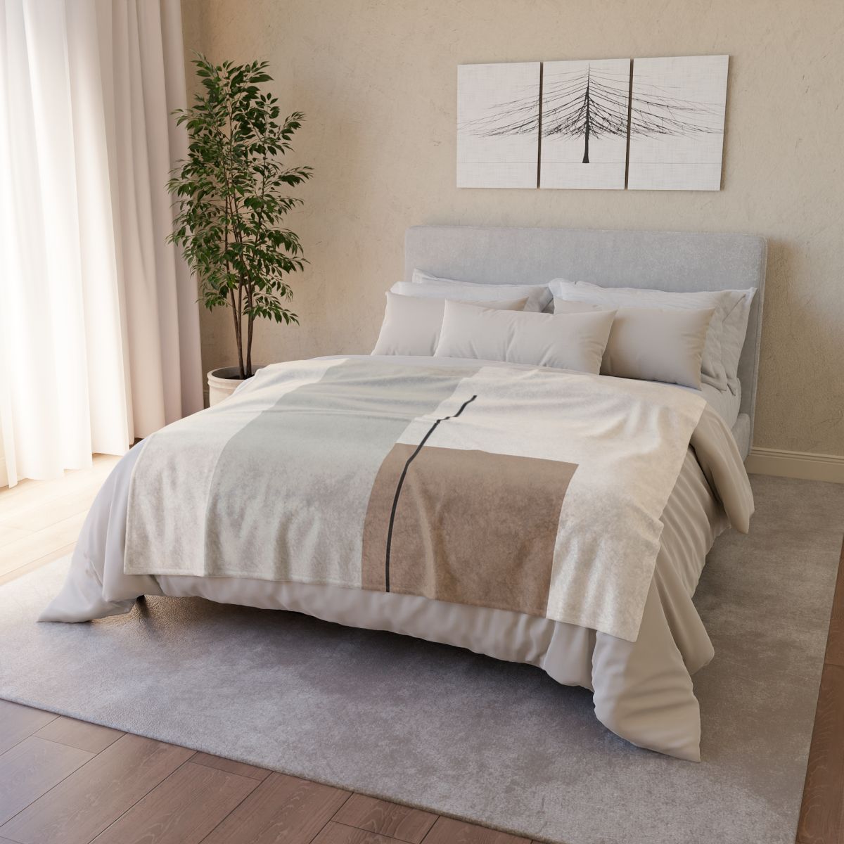Offset Rectangle Pair With Line custom blankets