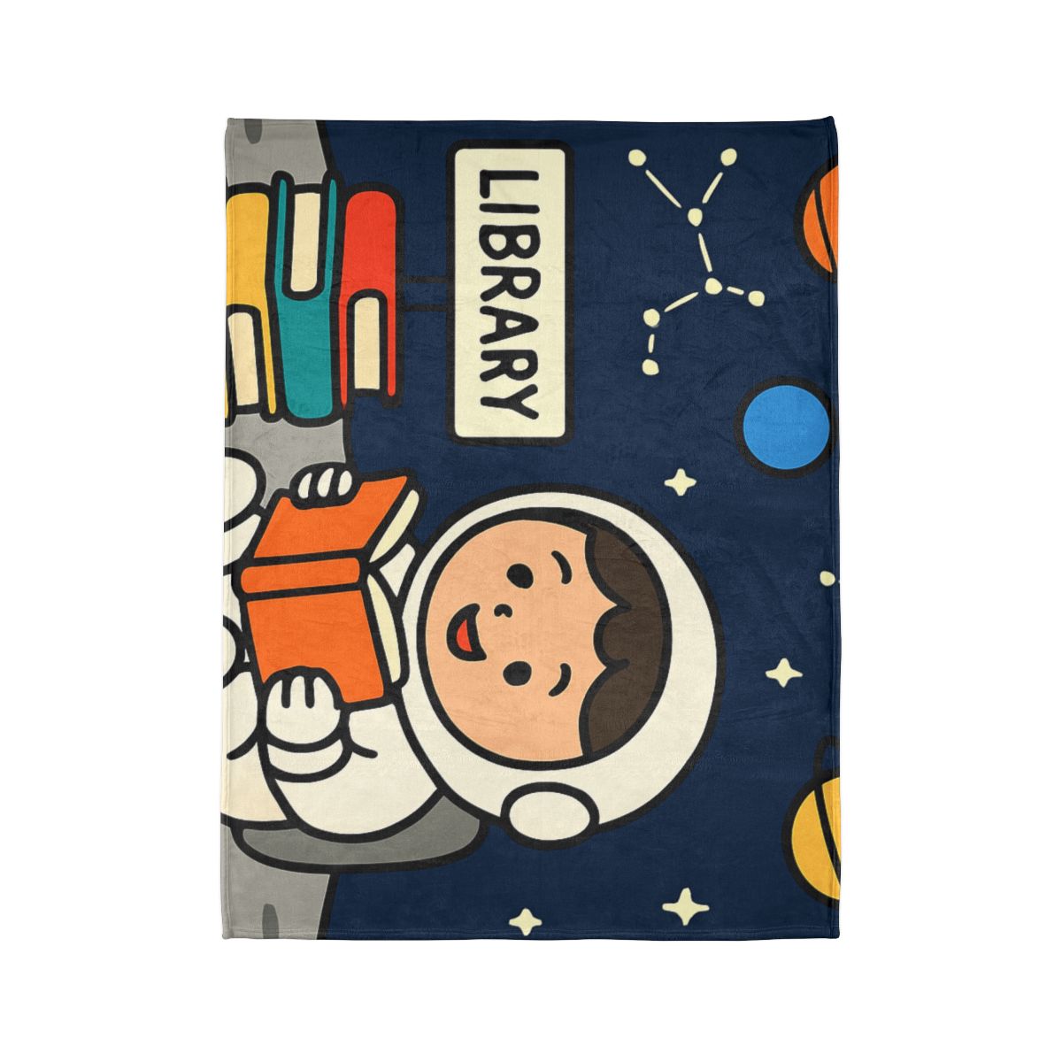 Galaxy Library On The Moon warm winter blankets